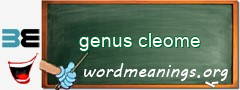 WordMeaning blackboard for genus cleome